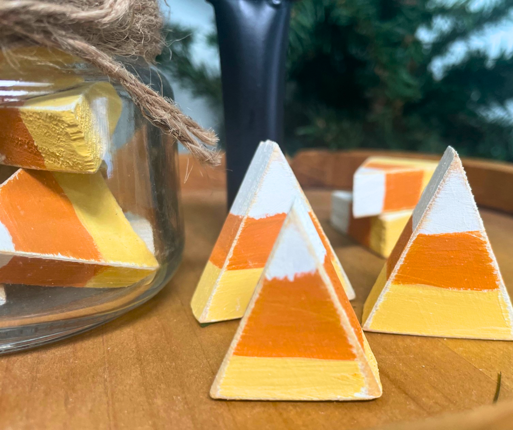 Set of 3 MINIATURE Wood Candy Corns