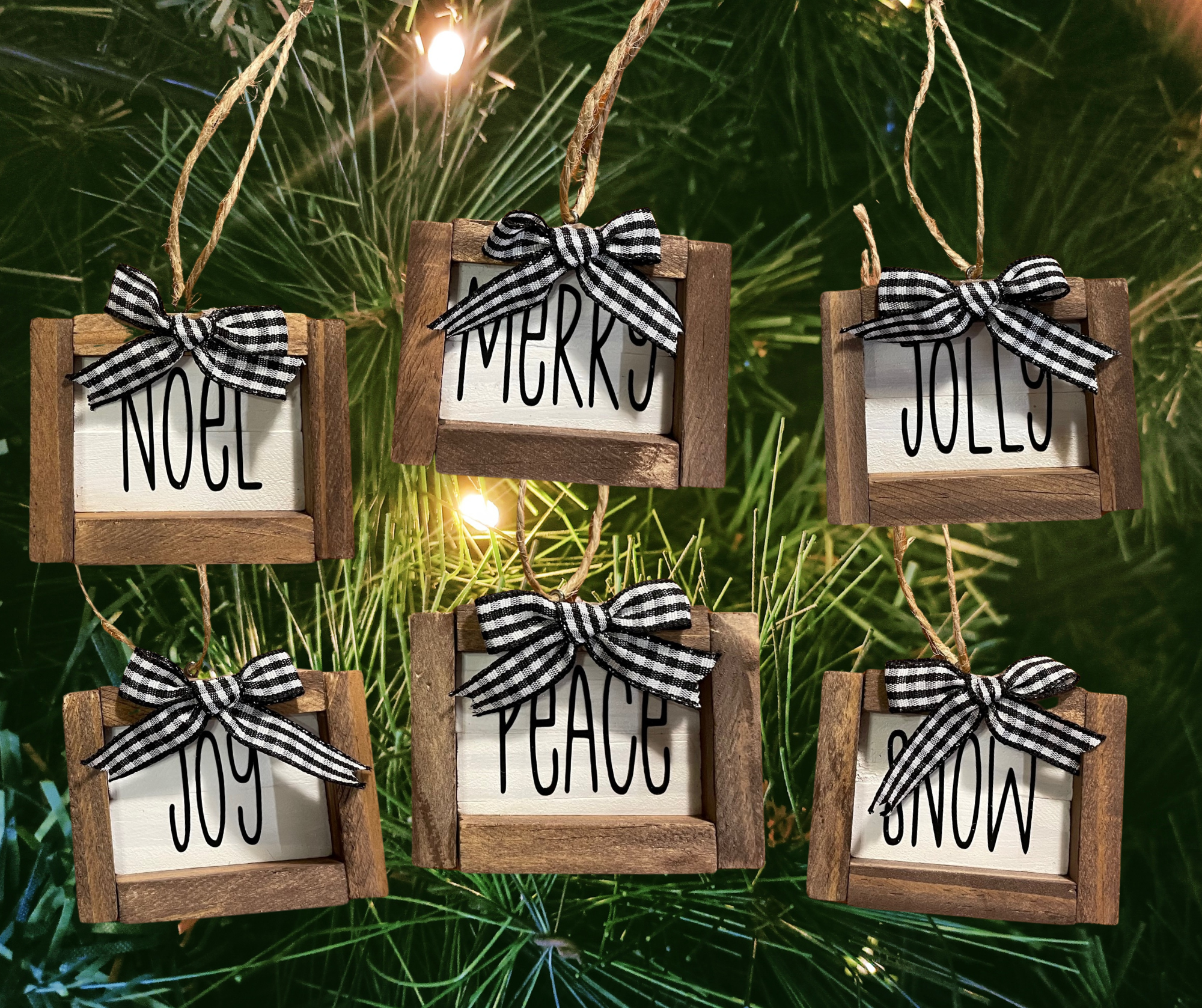 Set of 6 Farmhouse Ornaments