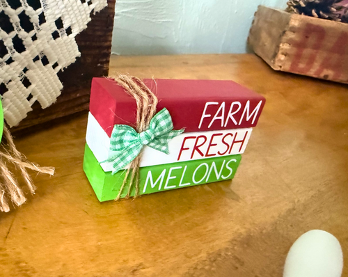 "Farm Fresh Melons" MINI Block Stack