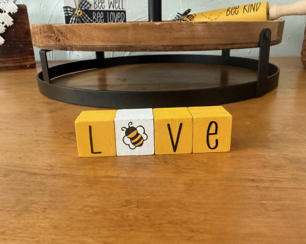 MINIATURE "Love" Bee Blocks