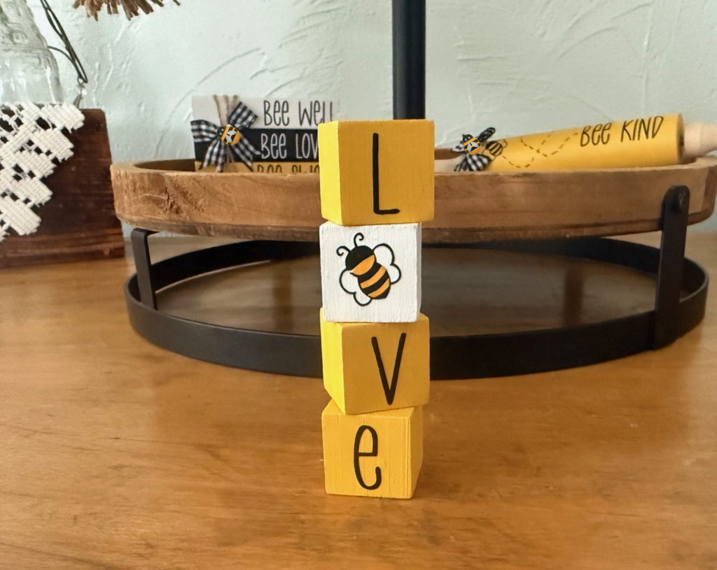 MINIATURE "Love" Bee Blocks
