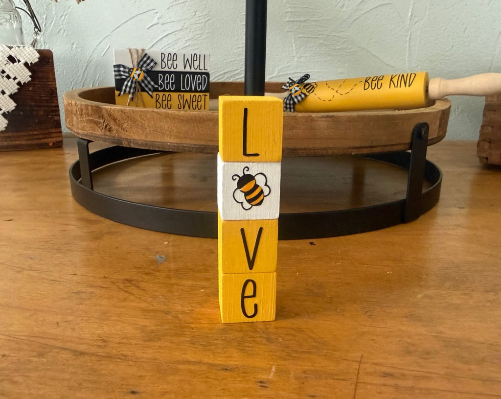 MINIATURE "Love" Bee Blocks