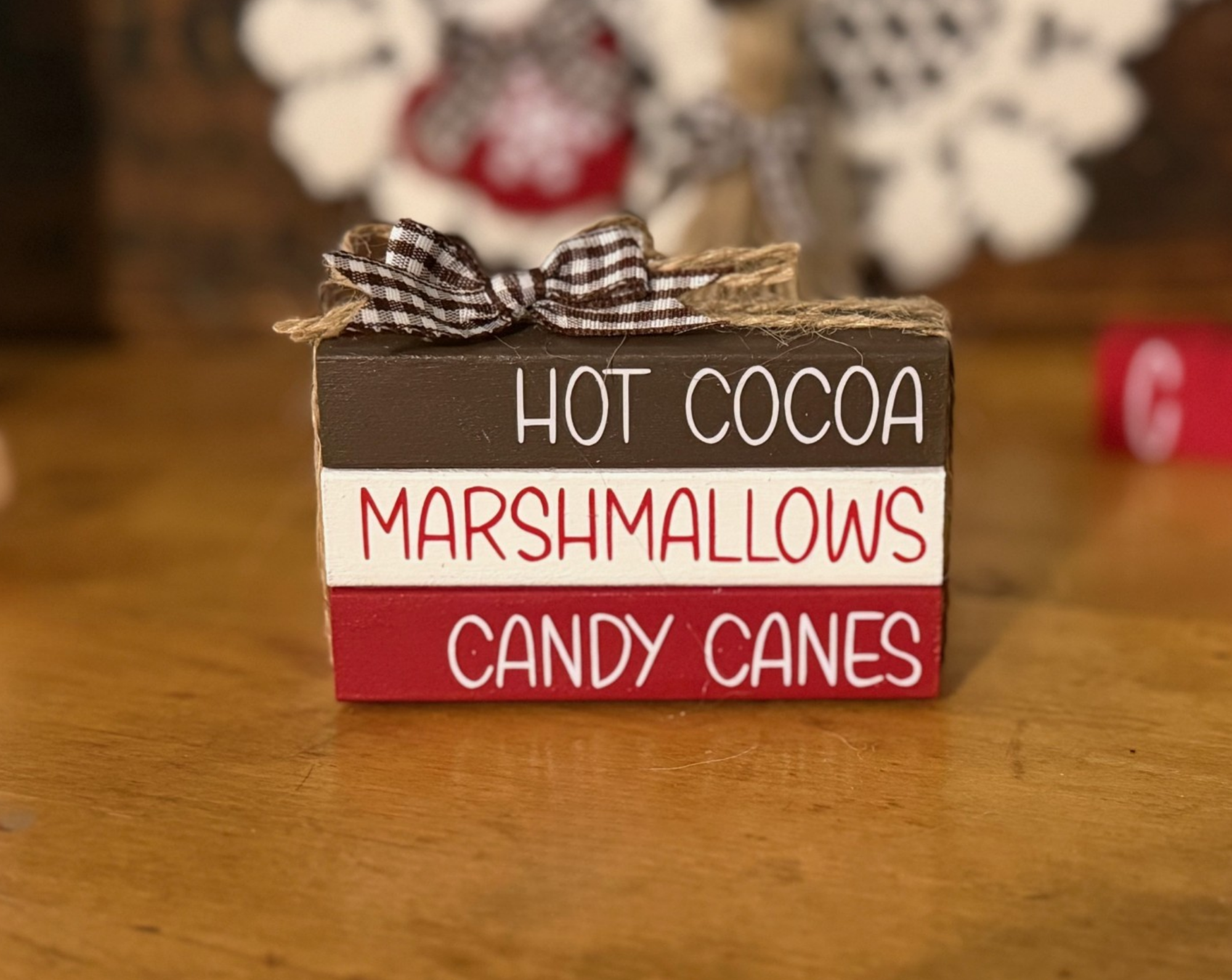 "Hot Cocoa Marshmallow Candy Canes MINI Block Stack