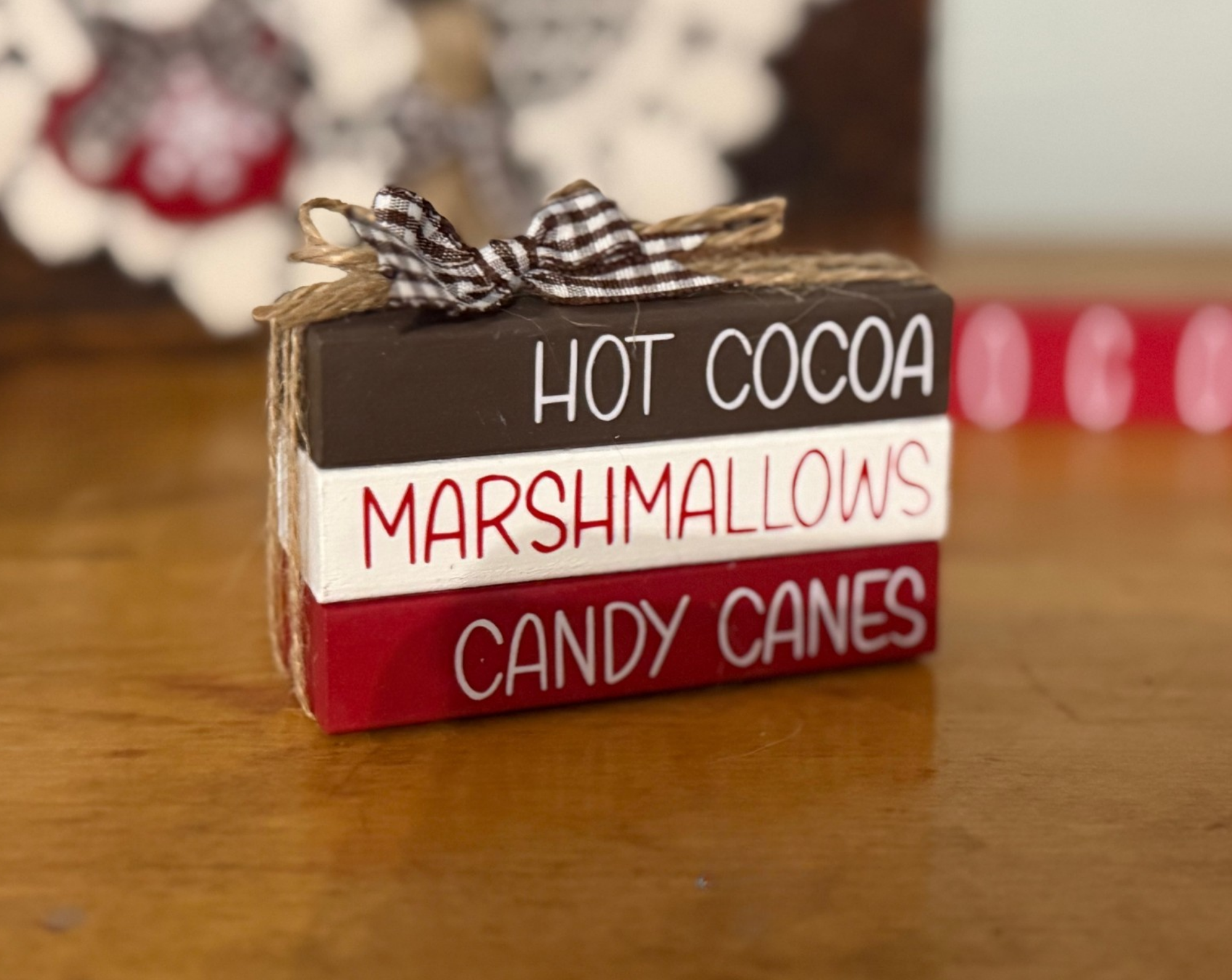 "Hot Cocoa Marshmallow Candy Canes MINI Block Stack