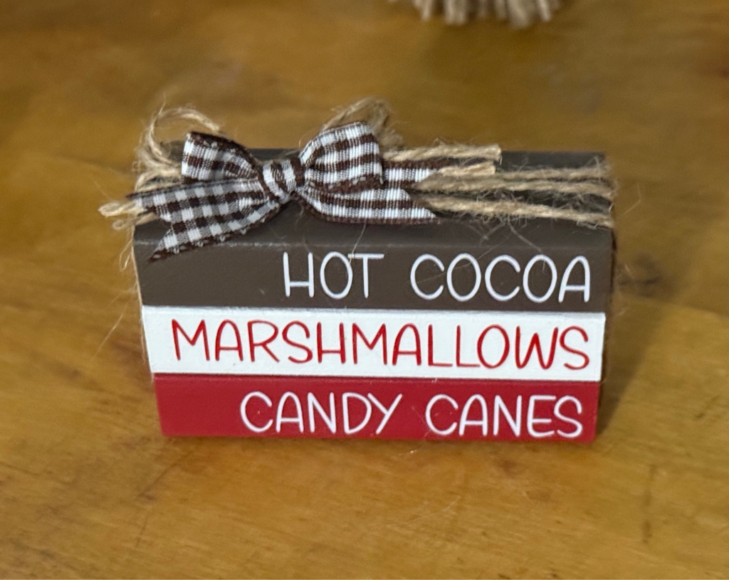 "Hot Cocoa Marshmallow Candy Canes MINI Block Stack