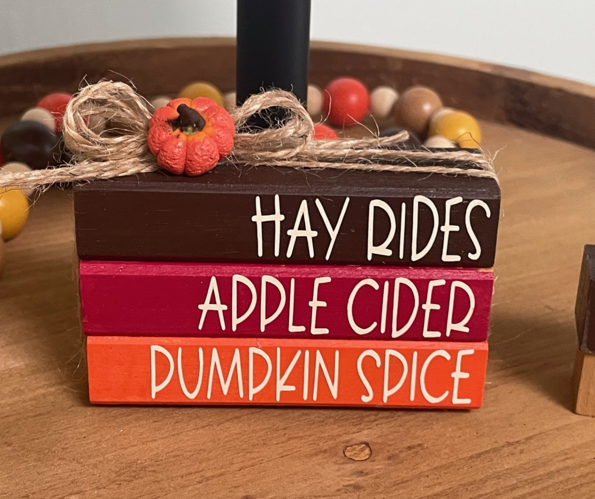 "Hay Rides Apple Cider Pumpkin Spice" MINI Block Stack