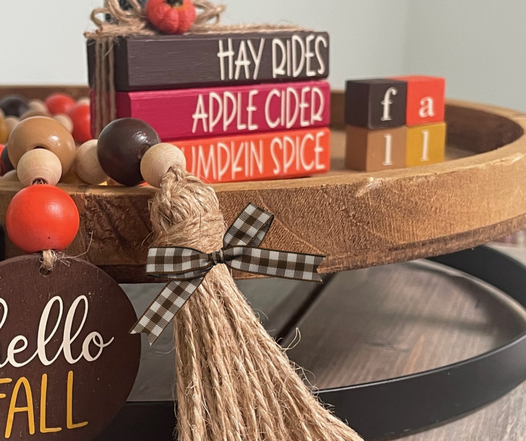 "Hay Rides Apple Cider Pumpkin Spice" MINI Block Stack