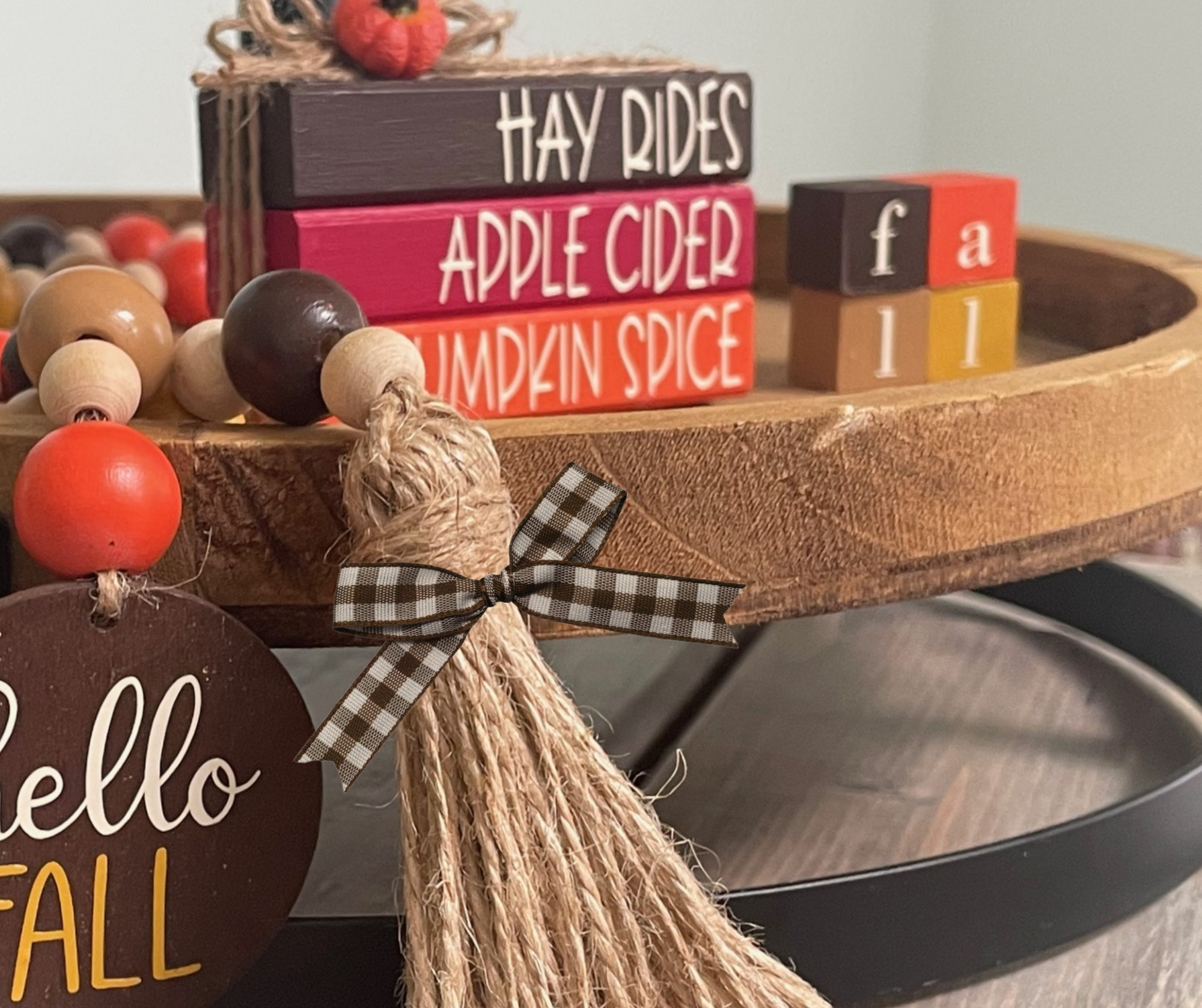 "Hay Rides Apple Cider Pumpkin Spice" MINI Block Stack
