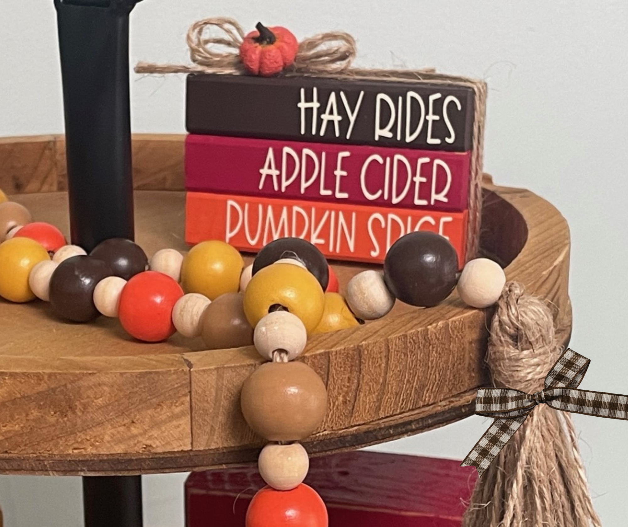 "Hay Rides Apple Cider Pumpkin Spice" MINI Block Stack