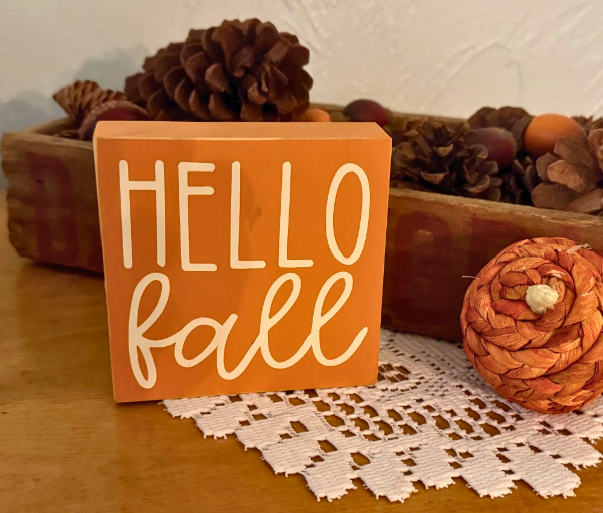 Hello Fall Shelf Sitter
