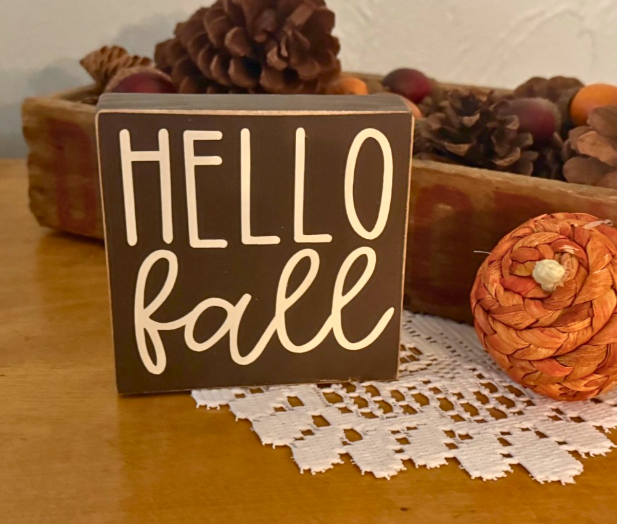 Hello Fall Shelf Sitter