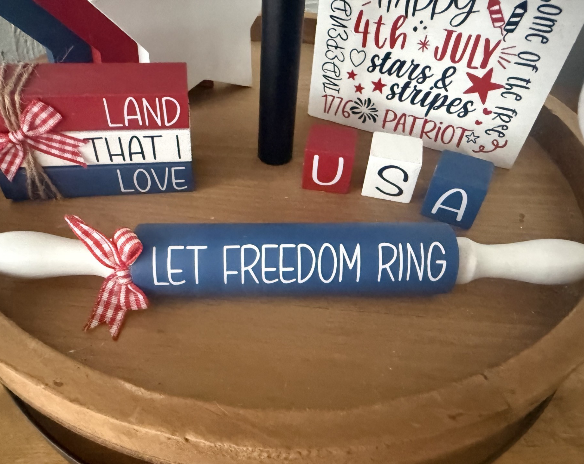 "Let Freedom Ring" Patriotic Theme Mini Rolling Pin
