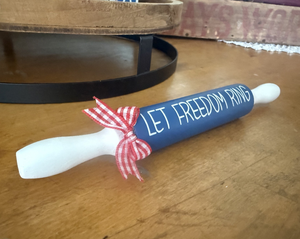 "Let Freedom Ring" Patriotic Theme Mini Rolling Pin