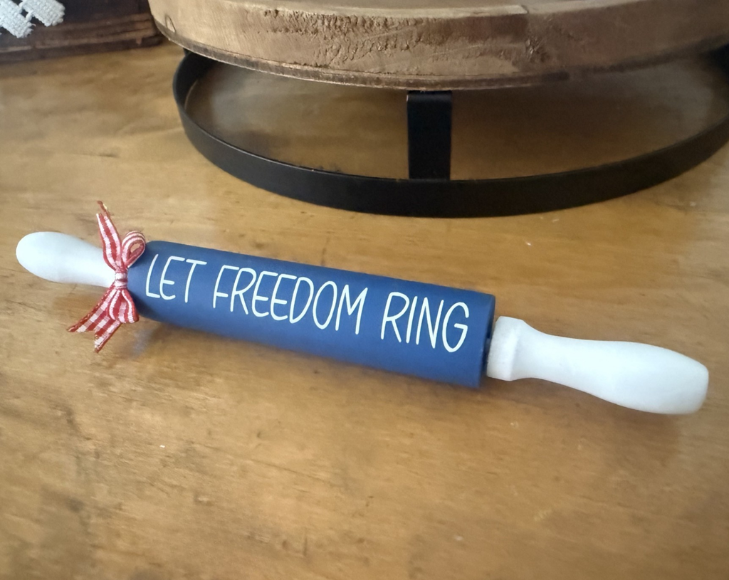 "Let Freedom Ring" Patriotic Theme Mini Rolling Pin