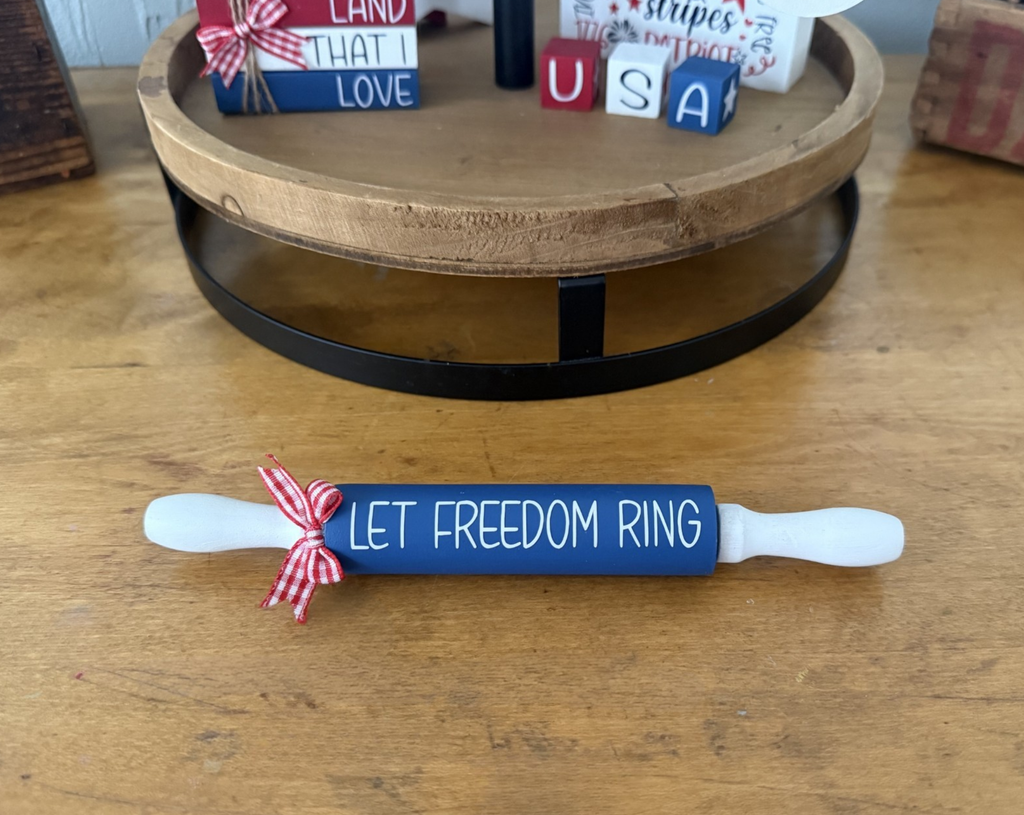 "Let Freedom Ring" Patriotic Theme Mini Rolling Pin