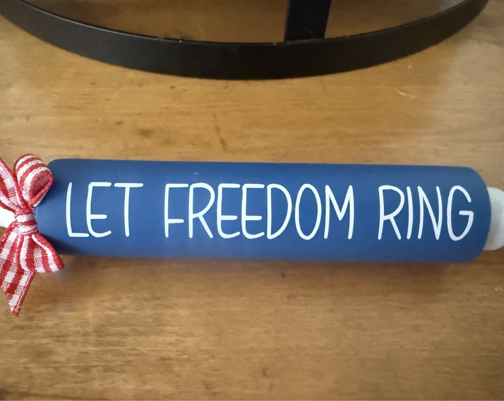 "Let Freedom Ring" Patriotic Theme Mini Rolling Pin