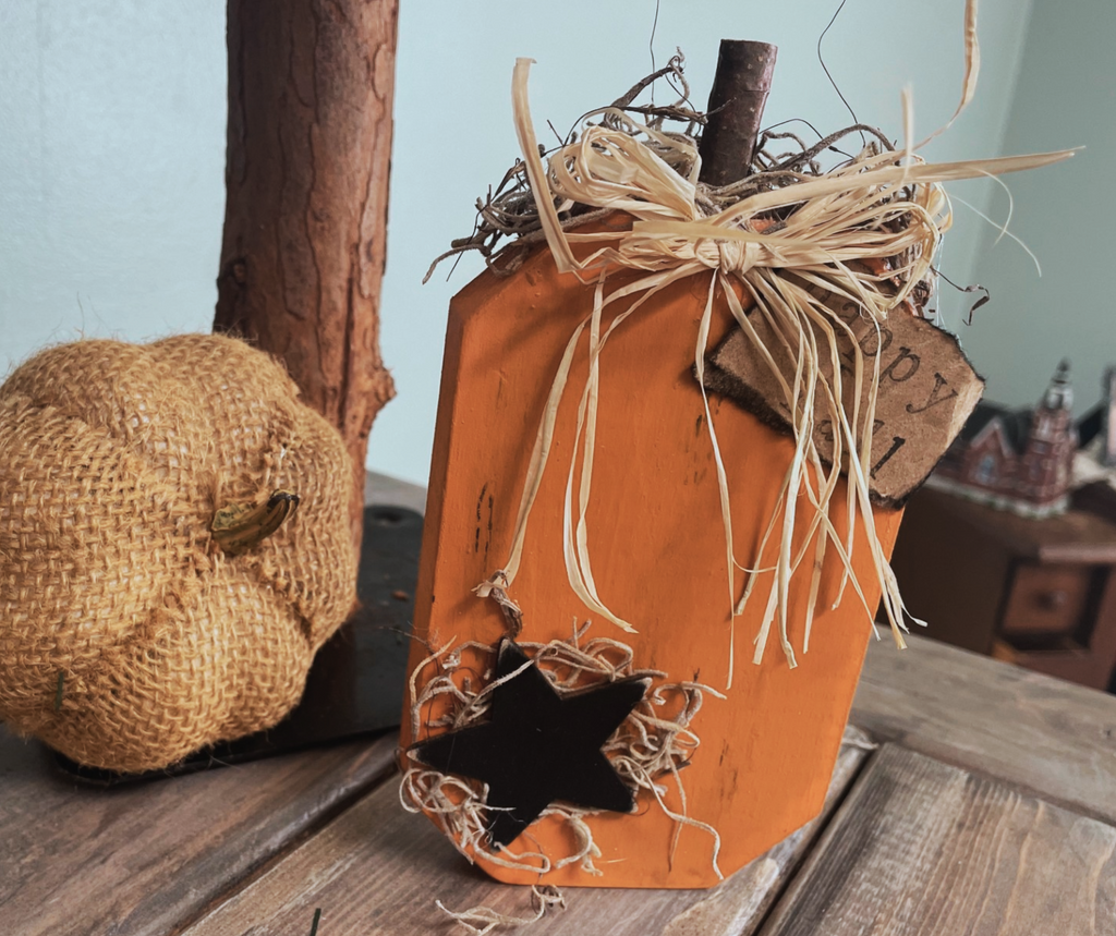 Rustic Wood Pumpkin Shelf Sitter