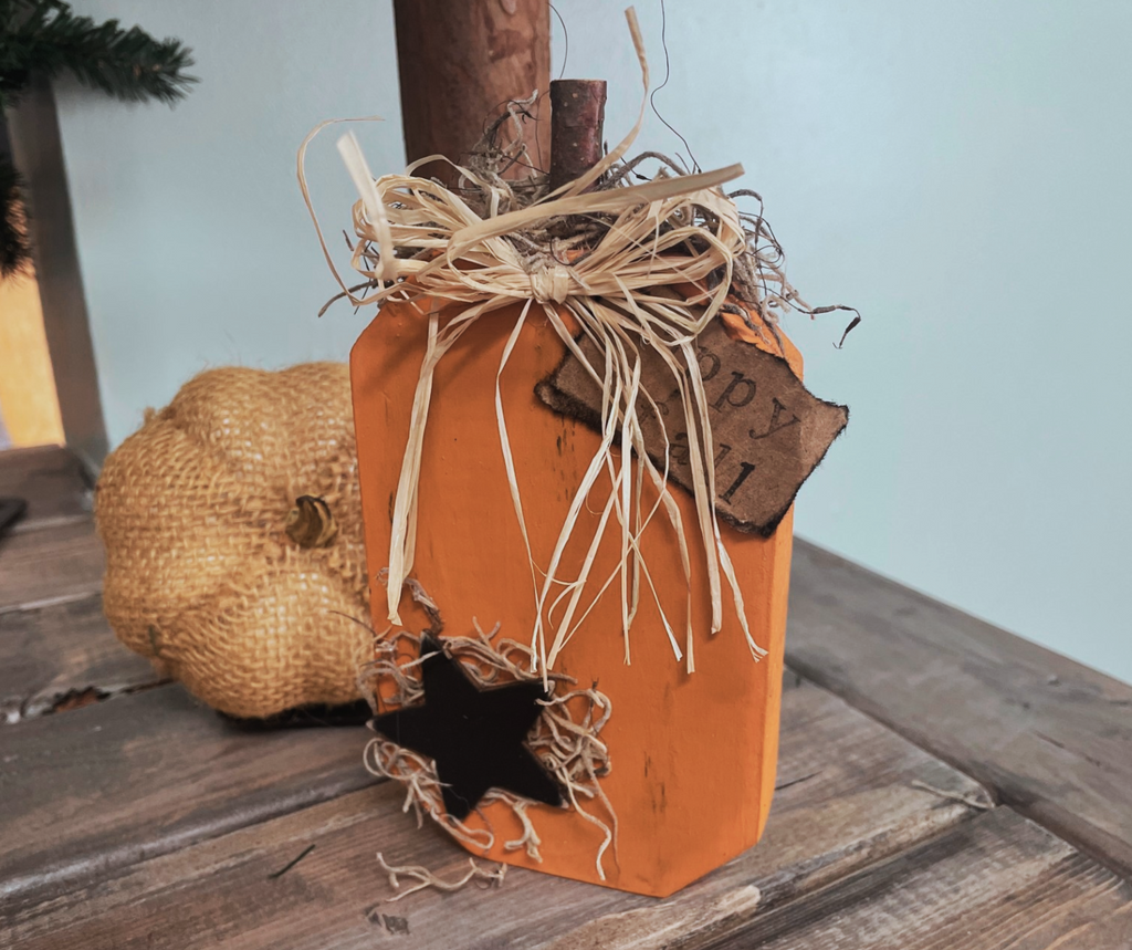 Rustic Wood Pumpkin Shelf Sitter