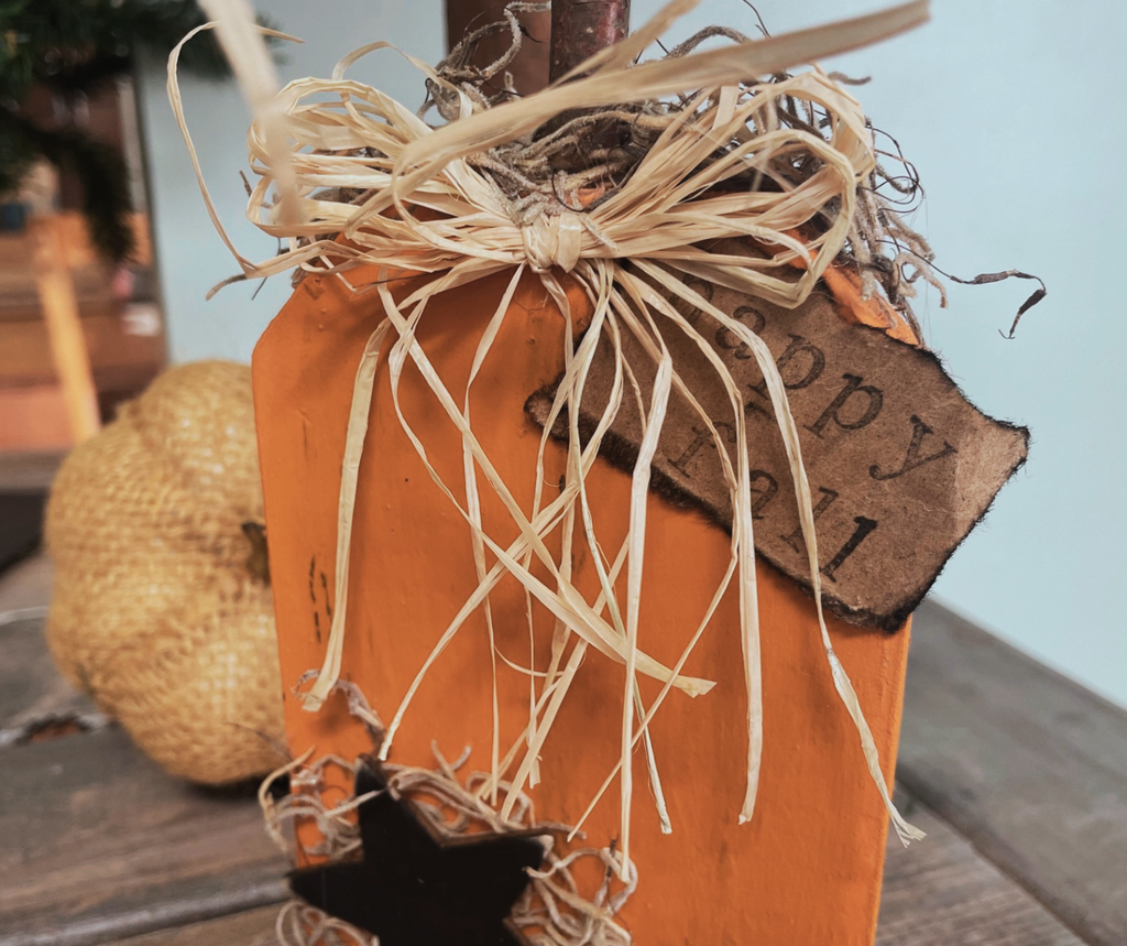 Rustic Wood Pumpkin Shelf Sitter