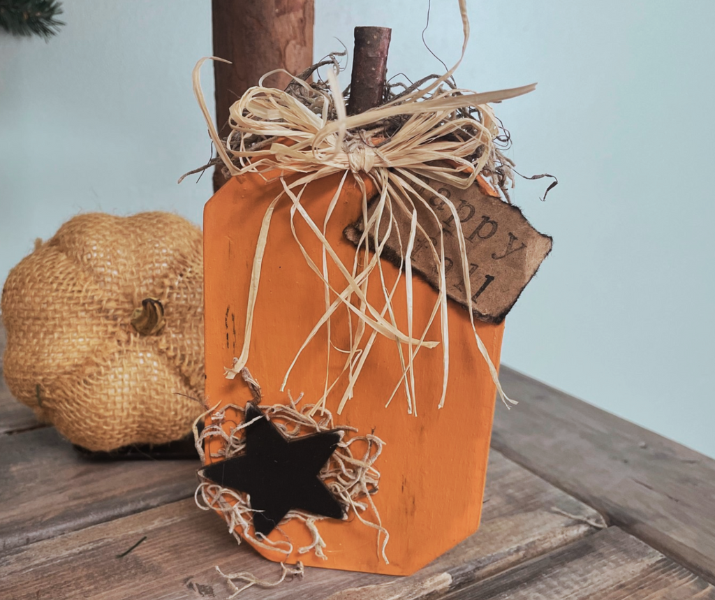 Rustic Wood Pumpkin Shelf Sitter