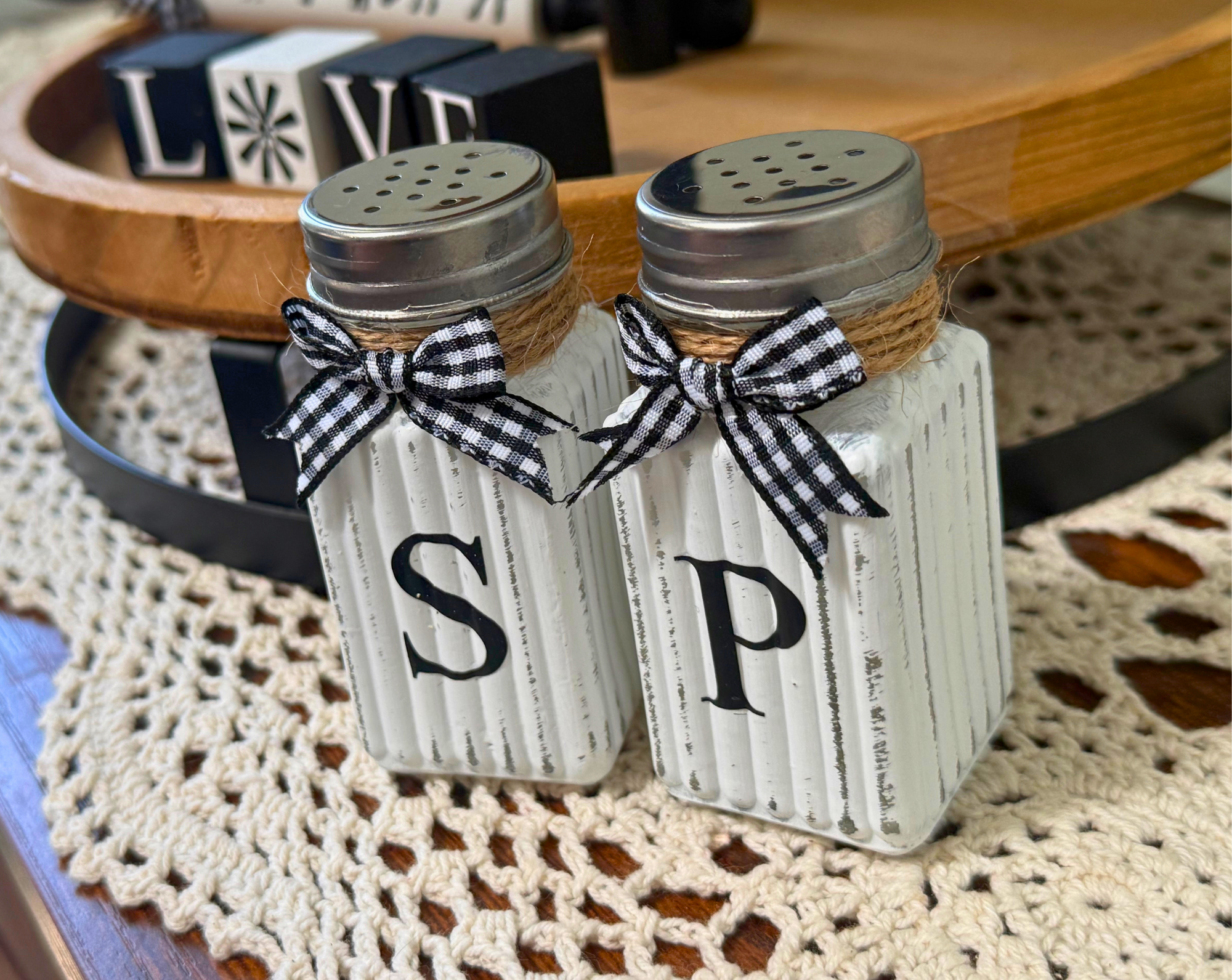 Farmhouse Salt and Pepper Shakers