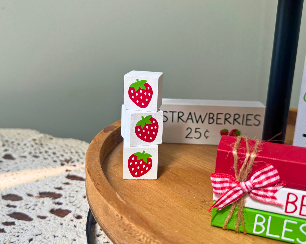 Set of 3 Strawberry Blocks