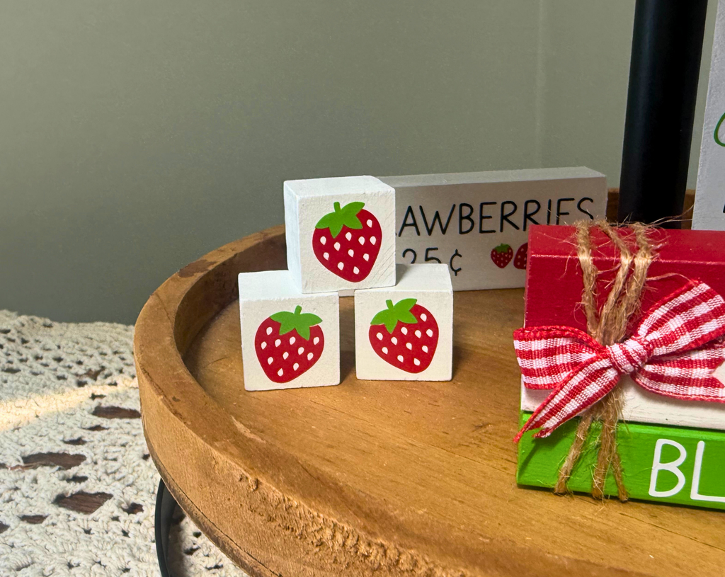 Set of 3 Strawberry Blocks