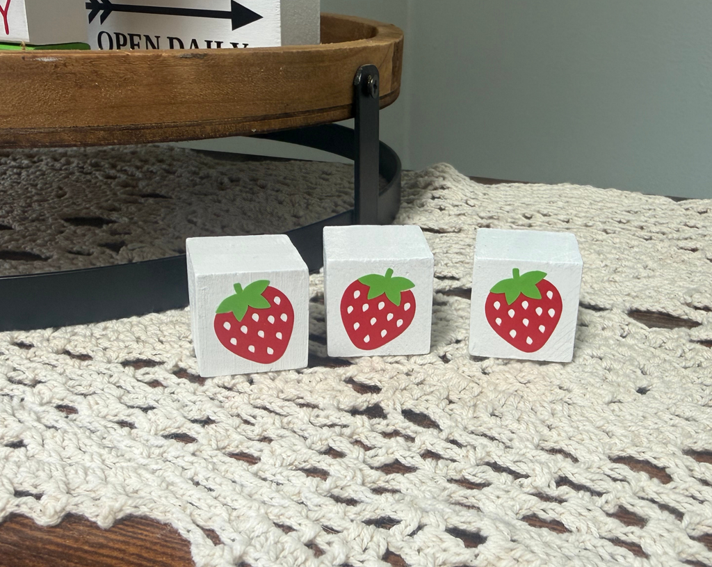 Set of 3 Strawberry Blocks