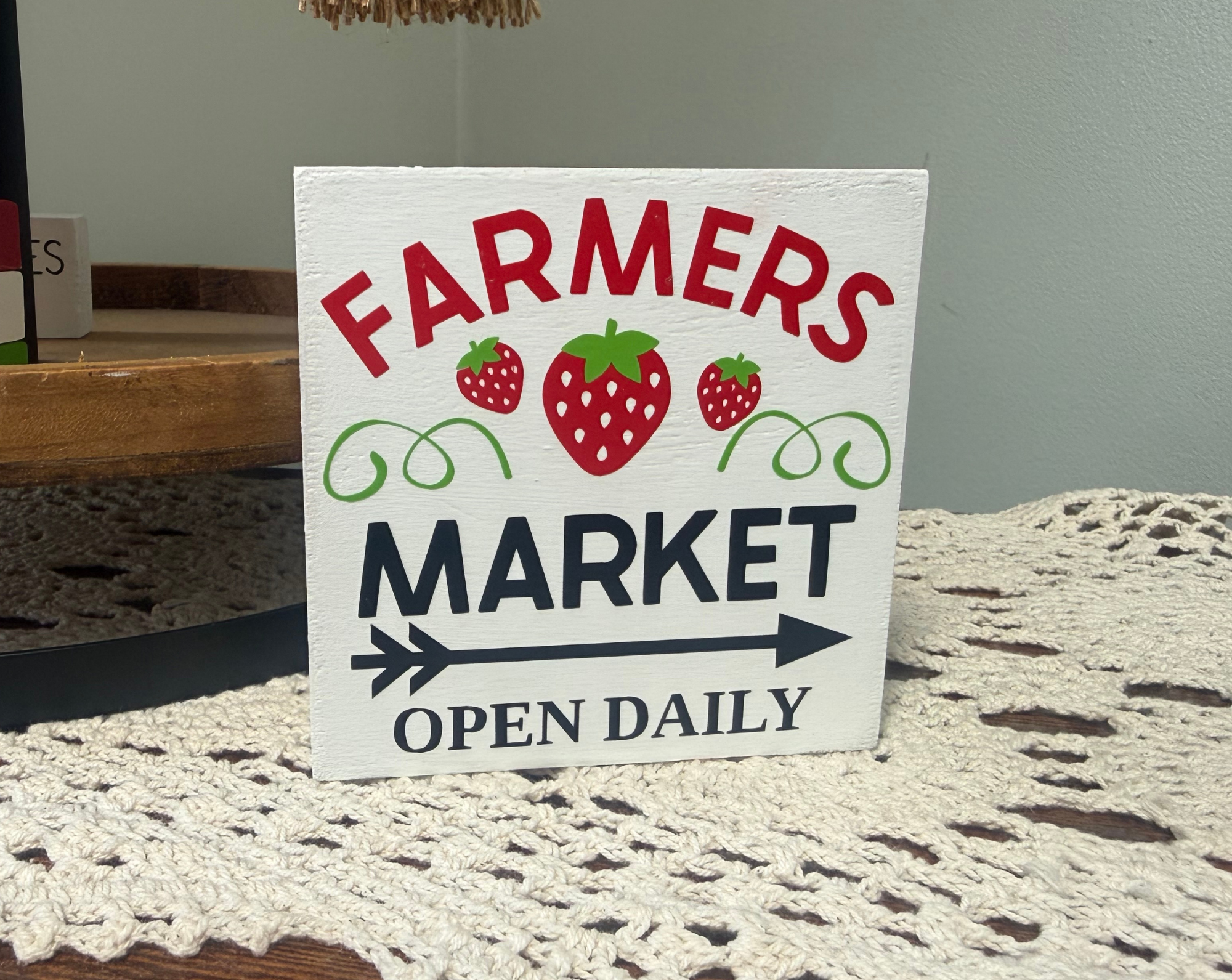 Strawberry Farmer's Market Shelf Sitter