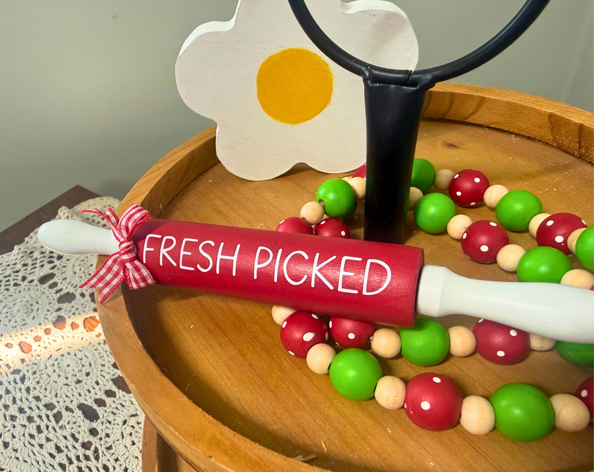 "Fresh Picked" Strawberry Theme Mini Rolling Pin
