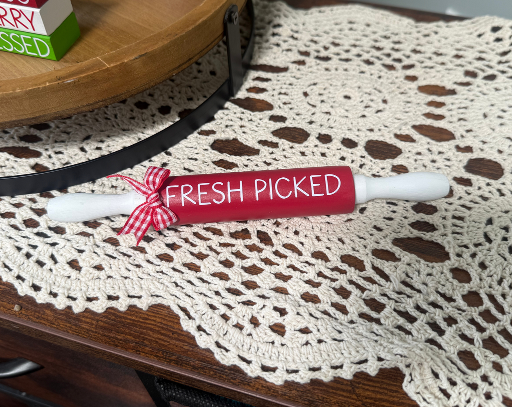 "Fresh Picked" Strawberry Theme Mini Rolling Pin